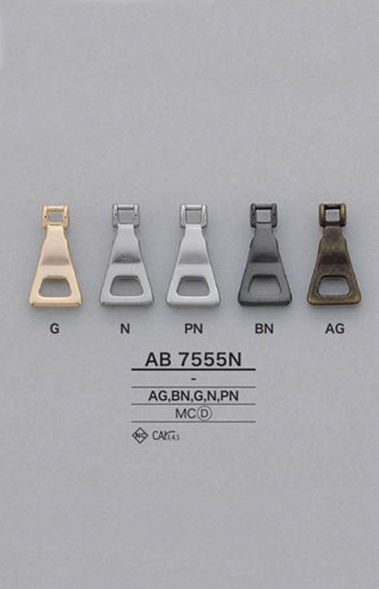 AB7555N Triangular Zipper Point (Pull Tab) IRIS