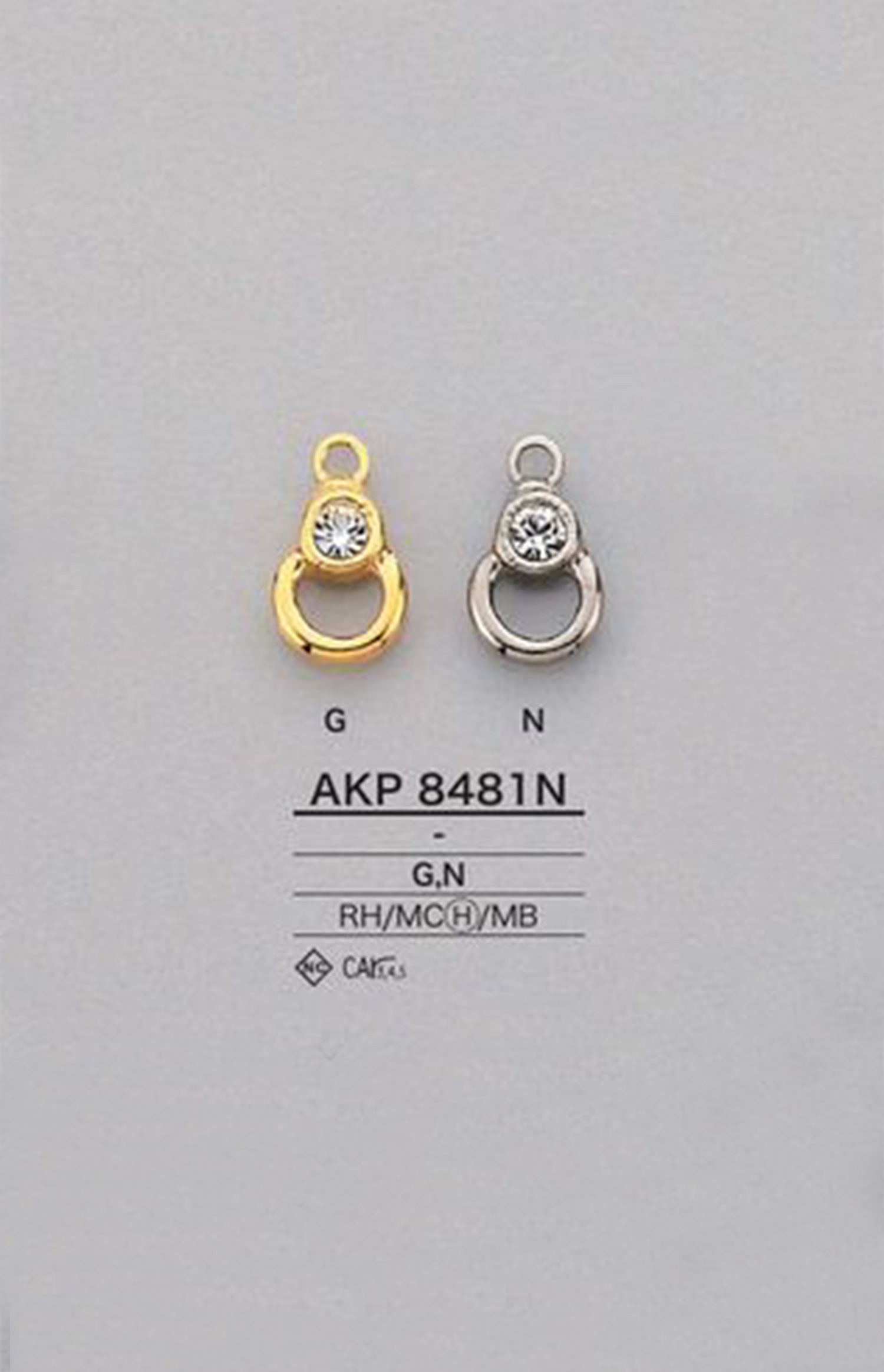 AKP8481N Rhinestone Zipper Point (Pull Tab) IRIS