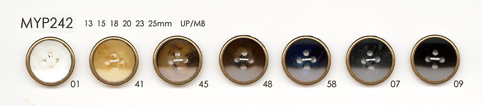 MYP242 Elegant Antique Gold 4-hole Polyester Button DAIYA BUTTON