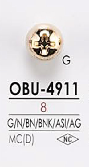 OBU4911 Screw Motif Metal Button IRIS