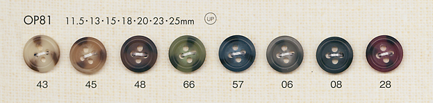OP81 Colorful Tortoiseshell 4-hole Polyester Button DAIYA BUTTON