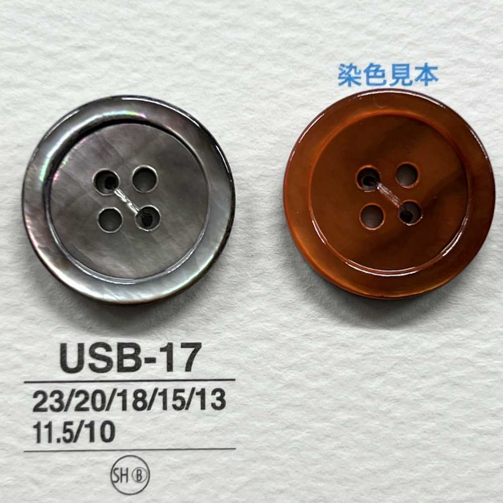 USB17 Natural Dyed Material, Mother Of Pearl Shell, 4 Holes On The Front, Glossy Buttons IRIS