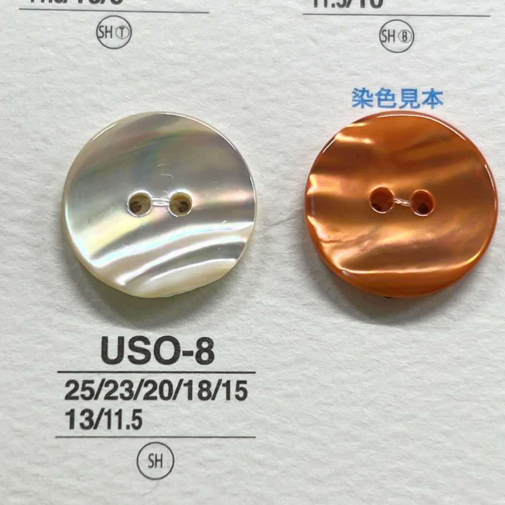 USO8 Natural Material Shell Dyed Front Hole 2 Holes Glossy Button IRIS