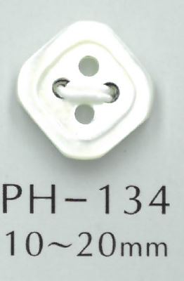 PH134 Diamond-shaped Shell Button With 4-hole Border Sakamoto Saji Shoten