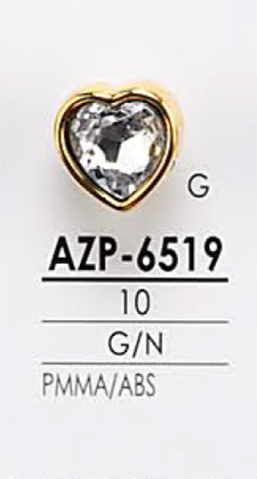 AZP6519 Heart-shaped Metal Button IRIS