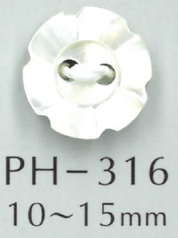 PH316 2-hole Flower Shell Button Sakamoto Saji Shoten