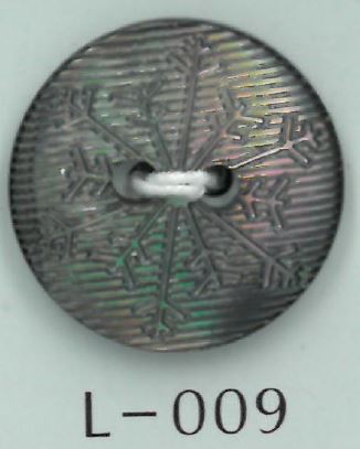 L-009 2-hole Snowflake Engraved Shell Button Sakamoto Saji Shoten
