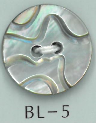 BL-5 2-hole Curved Engraved Shell Button Sakamoto Saji Shoten