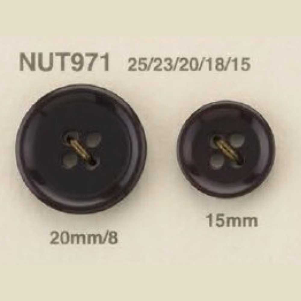NUT-971 Natural Material Nut 4 Hole Button IRIS