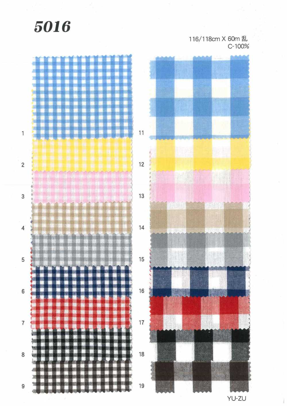 MU5016 Gingham Check Washer Processing[Textile / Fabric] Ueyama Textile
