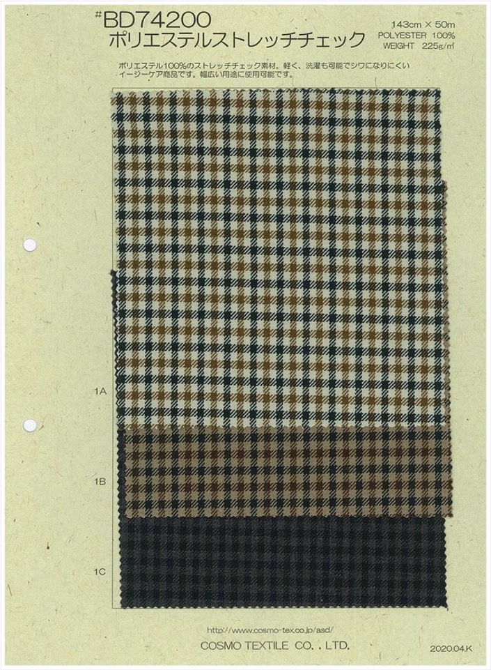 BD74200 [OUTLET] Polyester Stretch Check[Textile / Fabric] COSMO TEXTILE