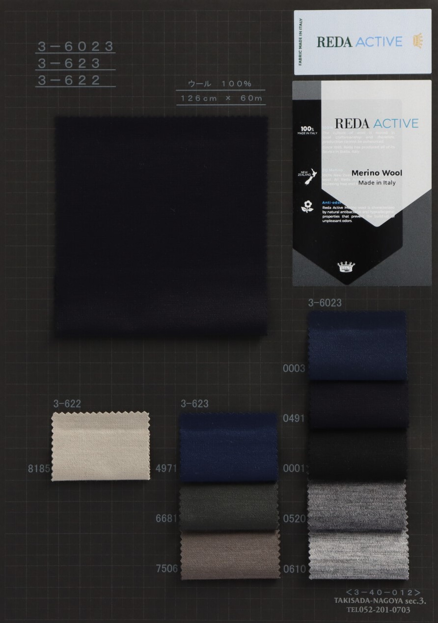 3-6023 REDA ACTIVE Plain Wool Ponte[Textile / Fabric] Takisada Nagoya