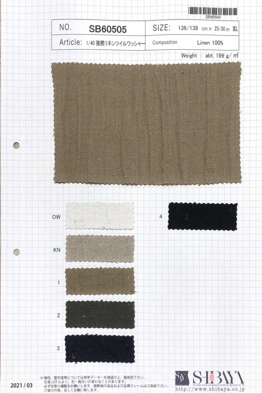 SB60505 1/40 Strong Twist Linen Twill Washer[Textile / Fabric] SHIBAYA