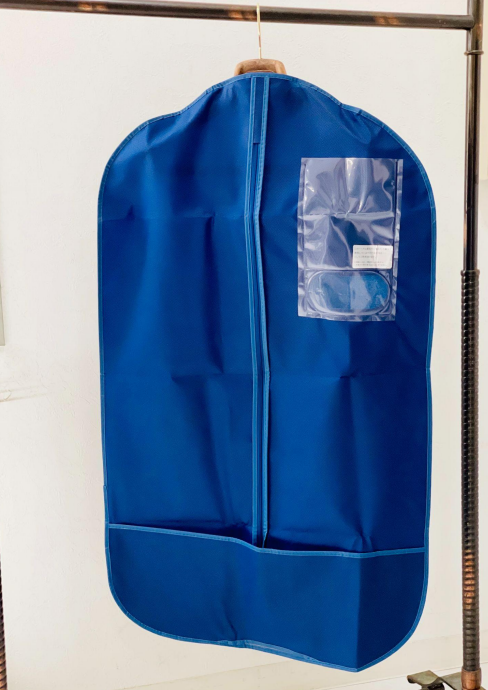 NO80 Bi-fold Double-sided Non-woven Fabric Tailor Bag Blue[Hanger / Garment Bag]