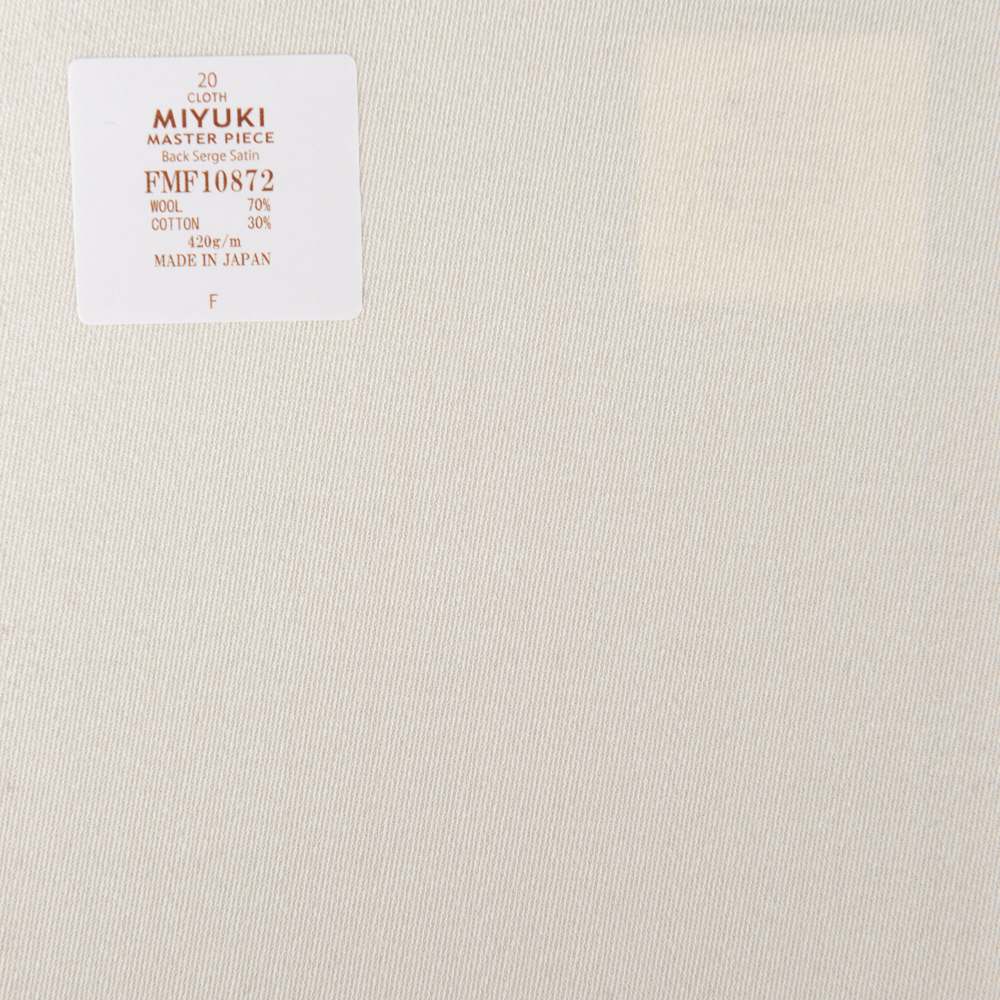 FMF10872 Masterpiece Back Serge Satin Plain Wool Cotton White[Textile] Miyuki Keori (Miyuki)