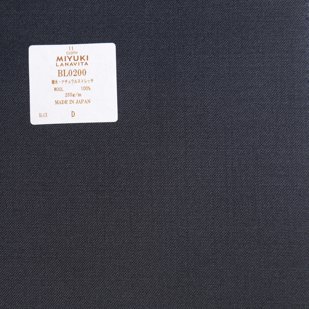 BL0200 Lana Vita Collection Water Repellent / Natural Stretch Plain Black[Textile] Miyuki Keori (Miyuki)