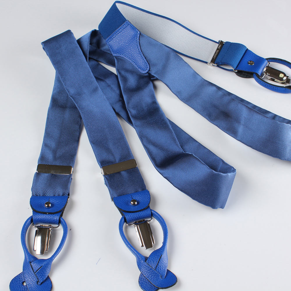 VAR-030 BRETELLE &amp; BRACES Silk Suspenders Blue[Formal Accessories] Bretelle &amp; Braces