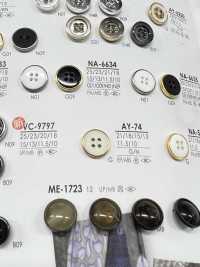AY74 4-hole Button With Shell-style Cap And Close Post For Dyeing IRIS Sub Photo
