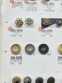 DM2238 Flower Motif Metal Button IRIS Sub Photo