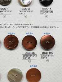 USB26 Natural Material Dyed Mother Of Pearl Shell 2 Front Holes Glossy Button IRIS Sub Photo