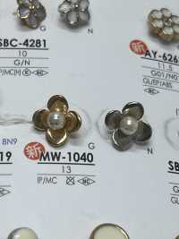 MW1040 Flower Motif Metal Button IRIS Sub Photo