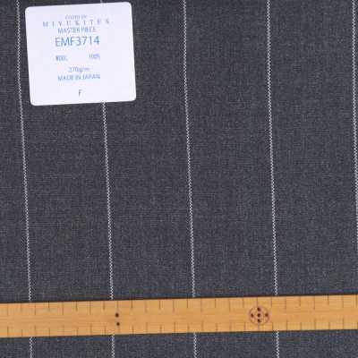 EMF3714 Masterpiece Collection Savile Row Yarn Count Series Wide Striped Gray[Textile] Miyuki Keori (Miyuki) Sub Photo