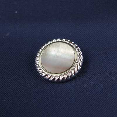925 Finest Sterling Silver Button A Button With Precious Stones / Mother Of Pearl Shell Wrapped In Sterl Yamamoto(EXCY) Sub Photo