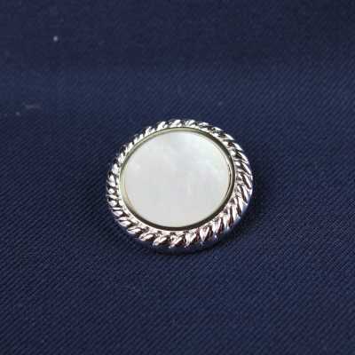 925 Finest Sterling Silver Button A Button With Precious Stones / Mother Of Pearl Shell Wrapped In Sterl Yamamoto(EXCY) Sub Photo