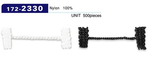 172-2330 Button Loop Lining Stop Chain Cord Type Overall Length 44mm (500 Pieces)[Button Loop Frog Button] DARIN