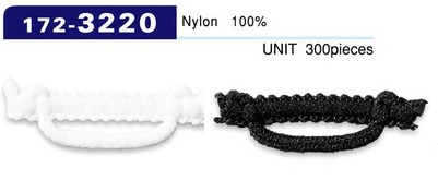 172-3220 Button Loop Woolly Nylon Type Horizontal 37mm (300 Pieces)[Button Loop Frog Button] DARIN