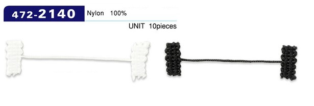 472-2140 Button Loop Lining Stopper Braided Cord Type Overall Length 52mm (10 Pieces)[Button Loop Frog Button] DARIN