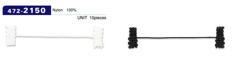 472-2150 Button Loop Lining Stopper Braided Cord Type Overall Length 62mm (10 Pieces)[Button Loop Frog Button] DARIN
