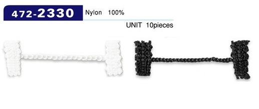 472-2330 Button Loop Lining Stop Chain Cord Type Overall Length 44mm (10 Pieces)[Button Loop Frog Button] DARIN