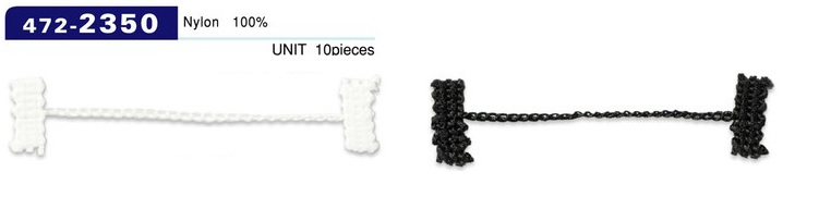 472-2350 Button Loop Lining Stop Chain Cord Type Overall Length 65mm (10 Pieces)[Button Loop Frog Button] DARIN