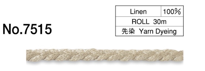 7515 Linen Braid Cord[Ribbon Tape Cord] ROSE BRAND (Marushin)
