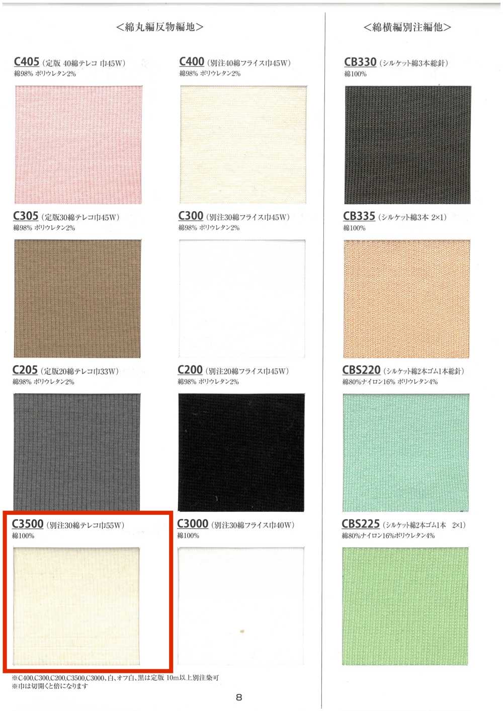 C3500 Rib Knit 30 Cotton Tereko Width 55W