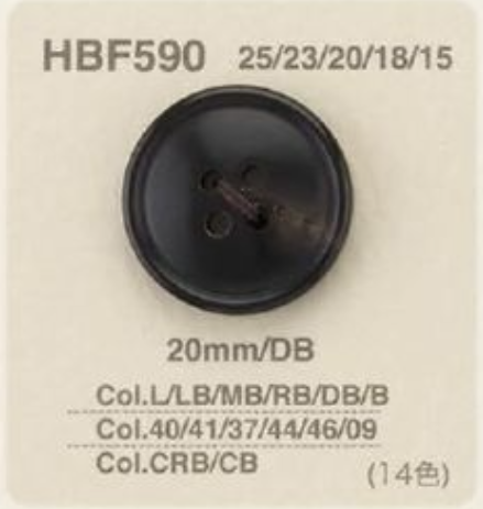 HBF590 Real Buffalo Horn Button With 4 Front Holes IRIS