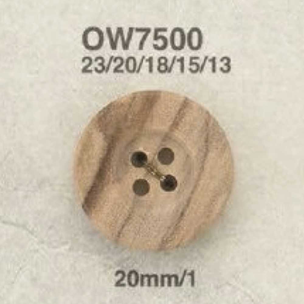 OW7500 Wooden 4-hole Button IRIS