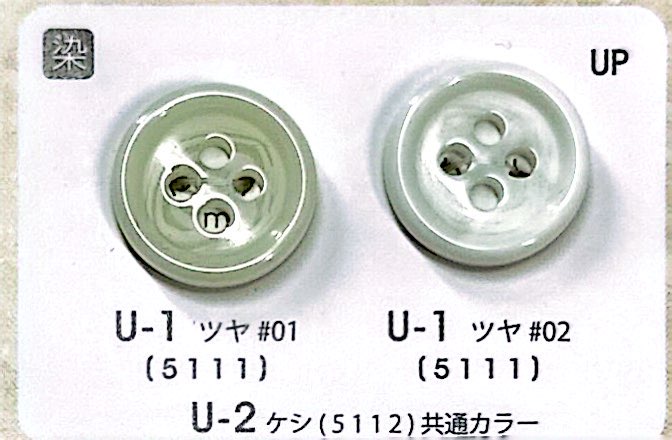 U1 [Nut Style] 4-hole Button With Border, Glossy, For Dyeing NITTO Button