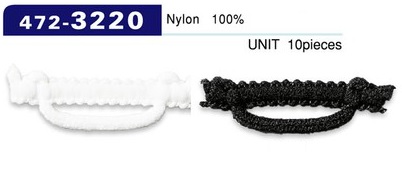 472-3220 Button Loop Woolly Nylon Type Horizontal 37mm (10 Pieces)[Button Loop Frog Button] DARIN