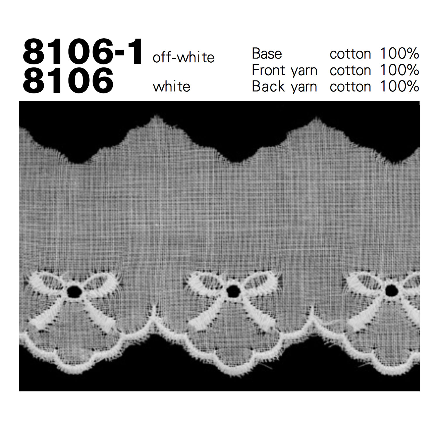 8106 Narrow Ribbon Cotton Lace Kyowa Lace
