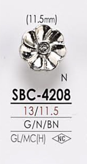 SBC4208 Flower Motif Metal Button IRIS