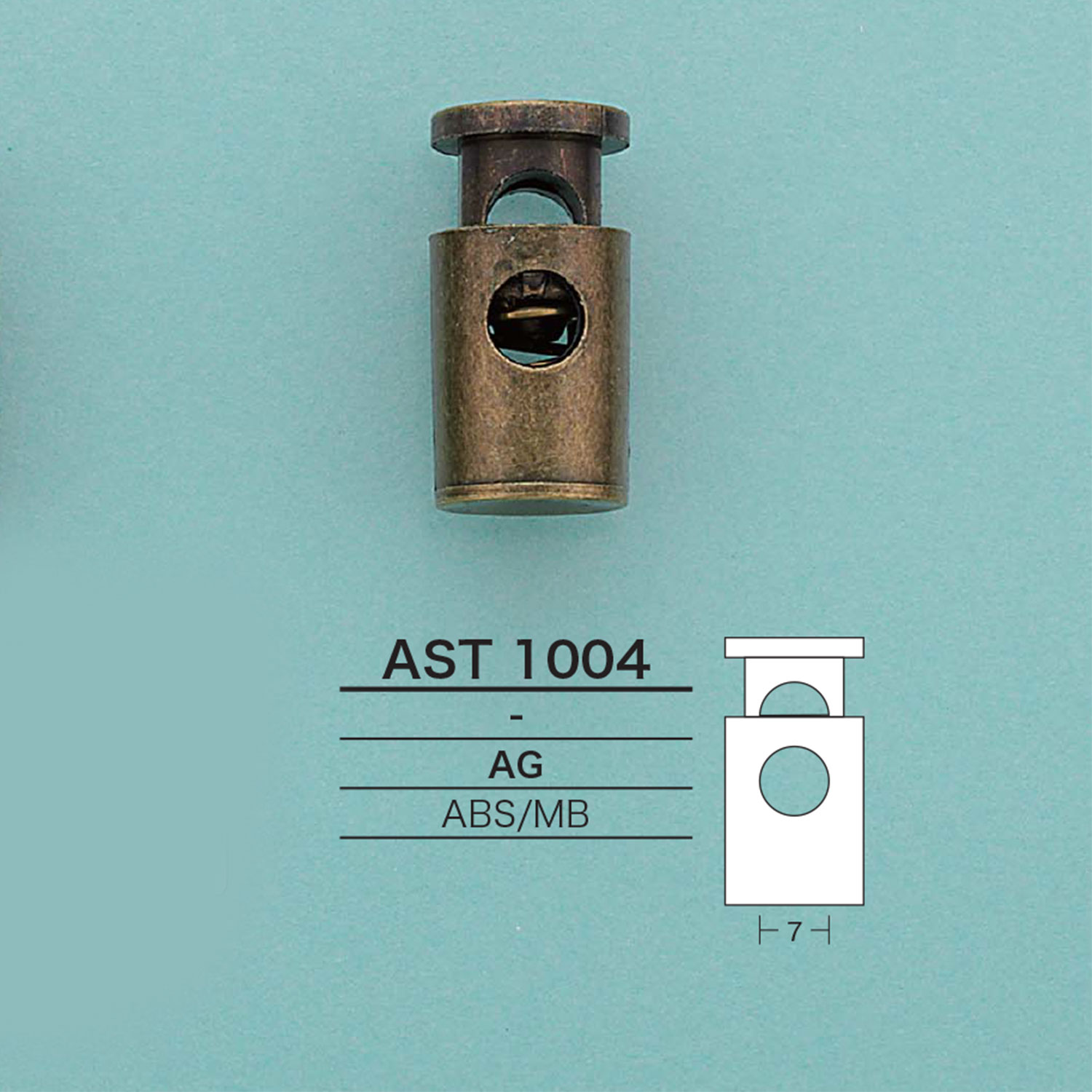 AST1004 Cylindrical Cord Lock[Buckles And Ring] IRIS