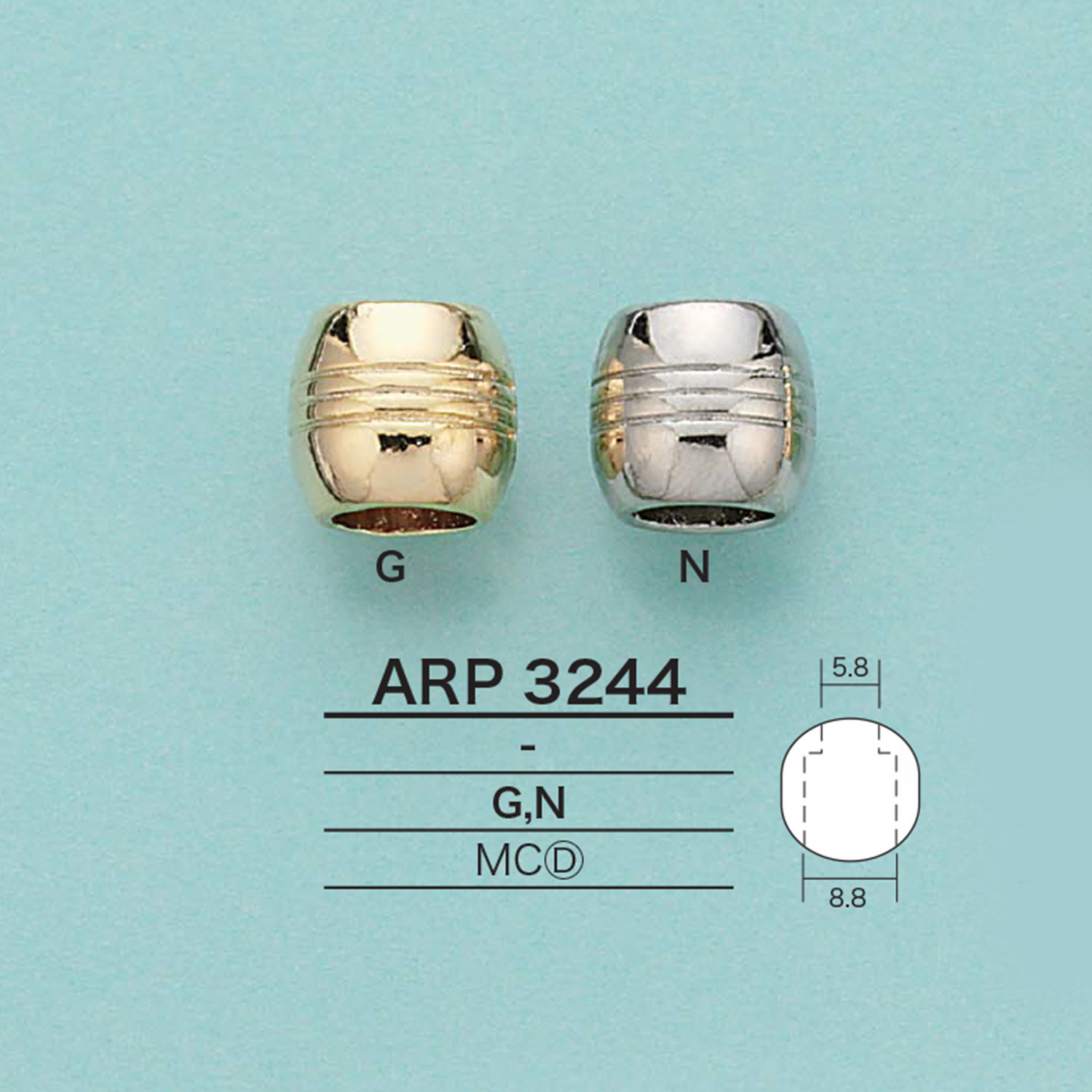 ARP3244 Round Cord End(Plated)[Buckles And Ring] IRIS