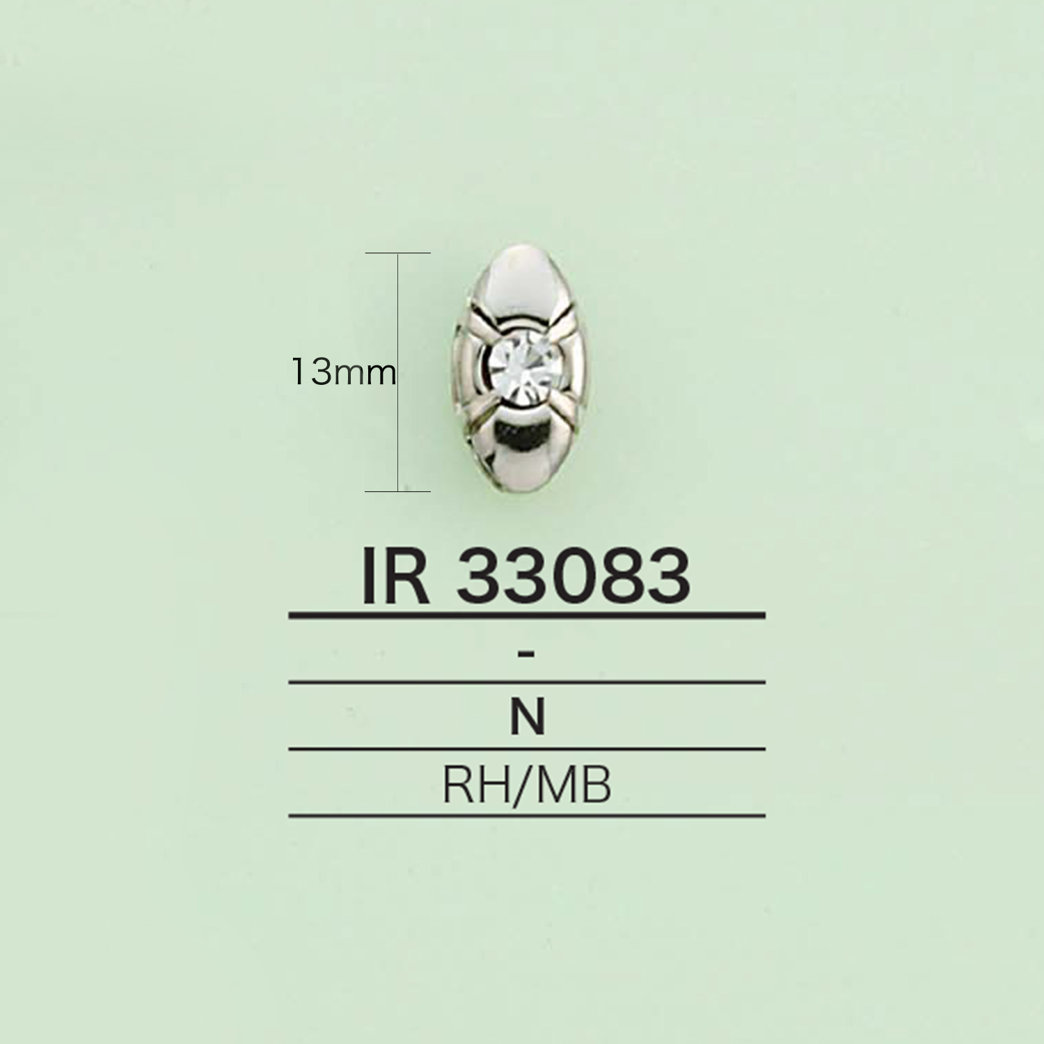 IR33083 Charm With Rhinestone (Oval)[Miscellaneous Goods And Others] IRIS