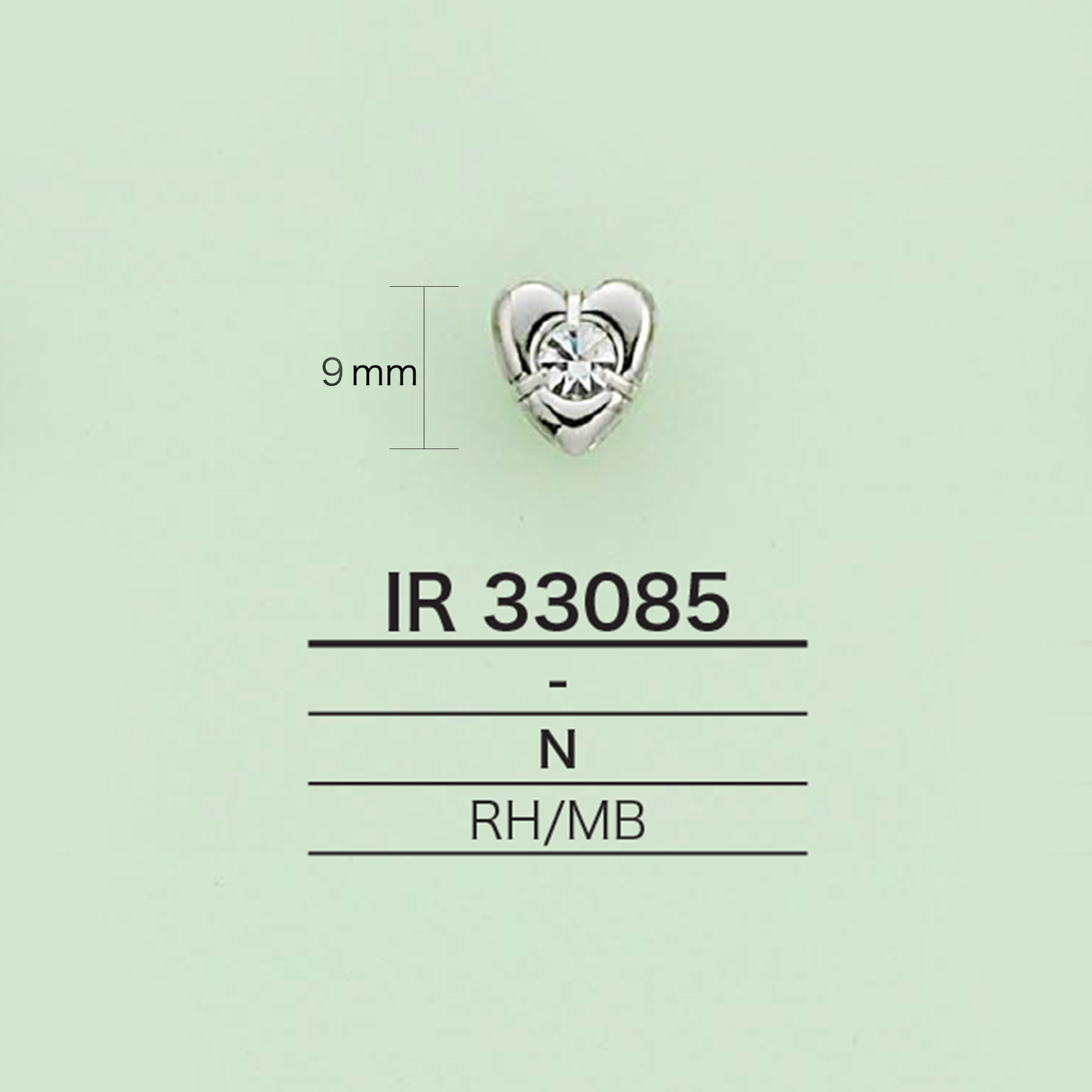 IR33085 Charm With Rhinestone (Heart Shape)[Miscellaneous Goods And Others] IRIS