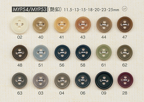 MYP53 Simple Glossy 4-hole Polyester Button DAIYA BUTTON