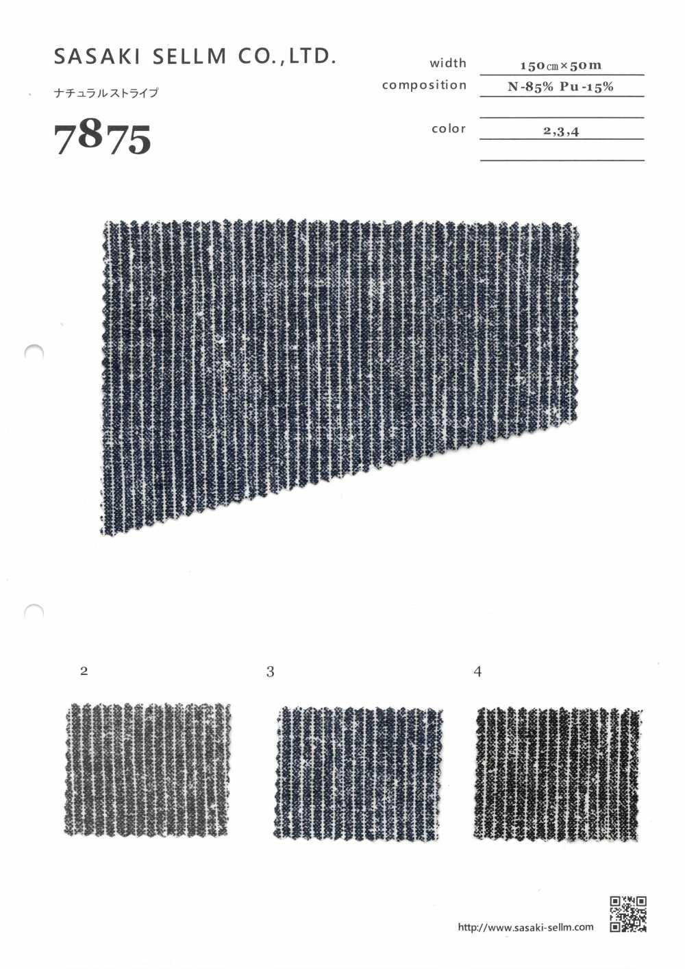 7875 Natural Stripe[Textile / Fabric] SASAKISELLM