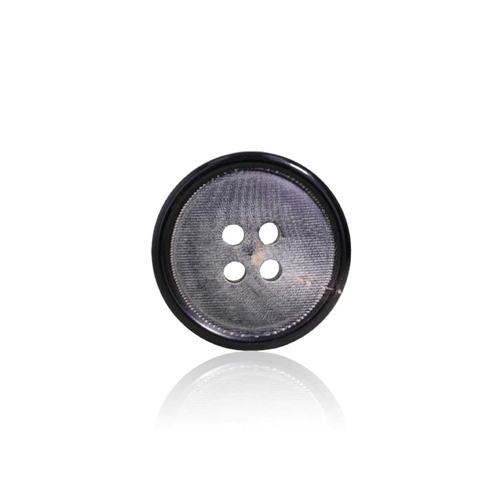 HB480 Real Buffalo Horn Button With 4 Holes On The Front IRIS