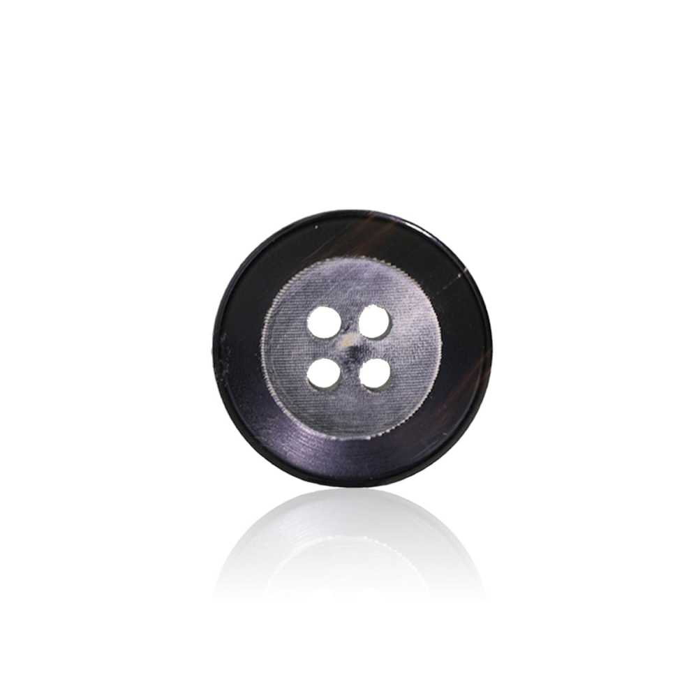 HB470 Real Buffalo Horn Button With 4 Holes On The Front IRIS